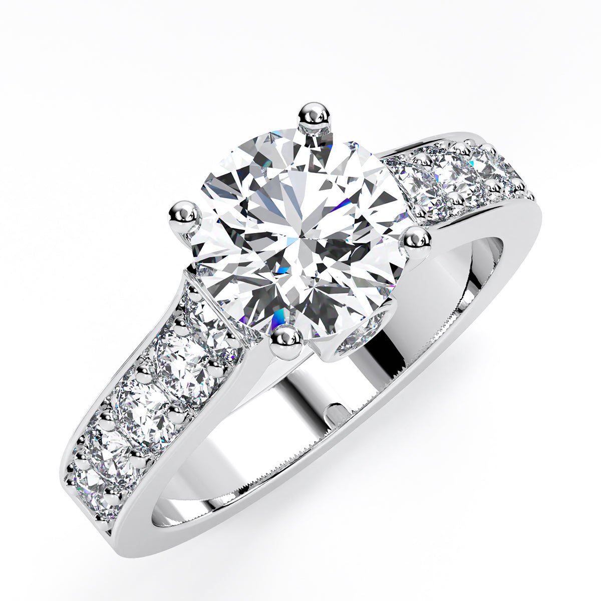 Calluna Round Moissanite Engagement Ring whitegold