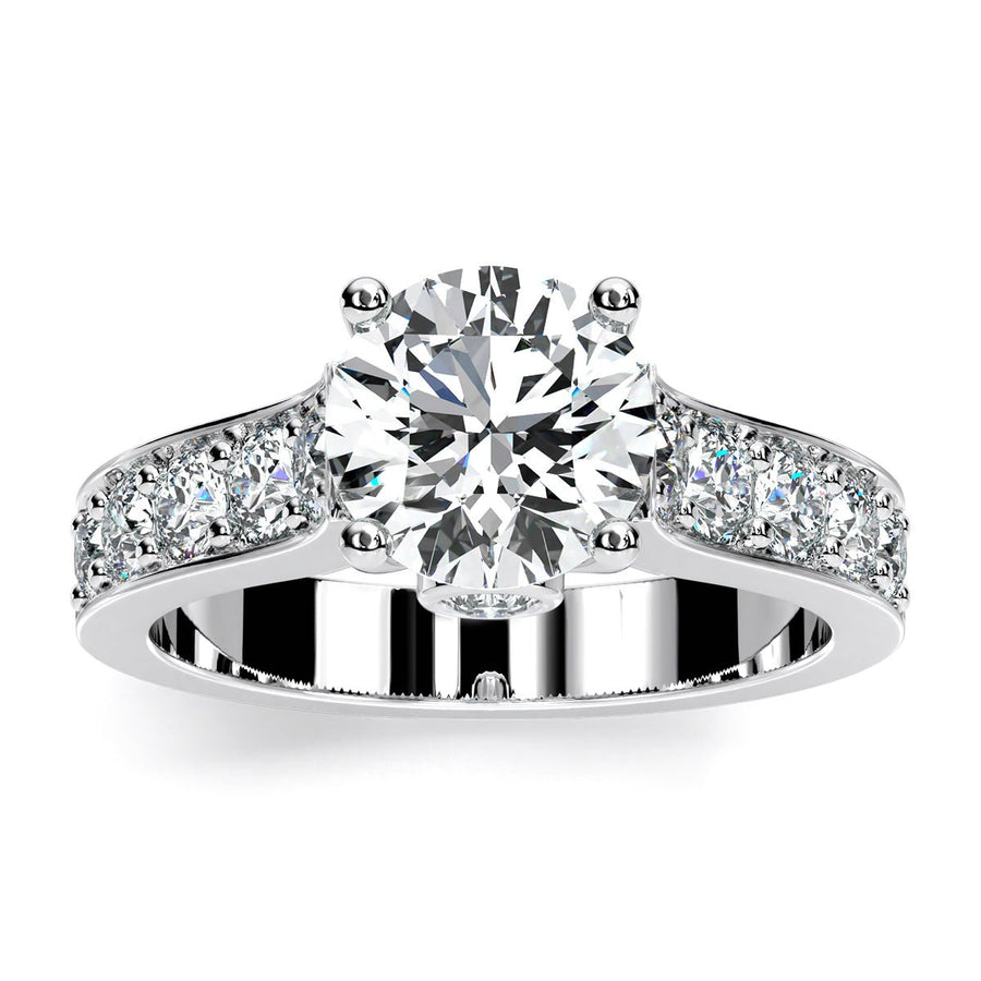 5.00 ct - Calluna - Round Moissanite Engagement Ring