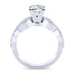 Camellia Cushion Moissanite Bridal Set whitegold