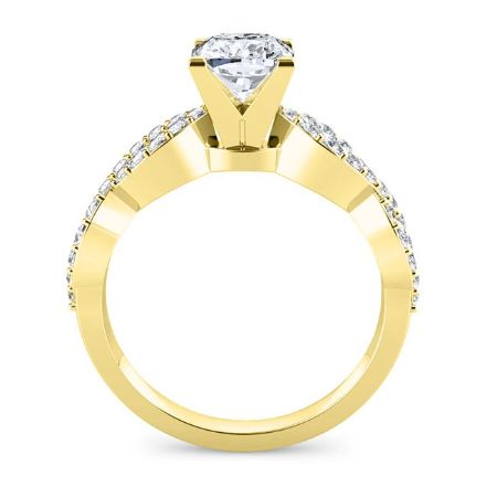 Camellia Cushion Moissanite Bridal Set yellowgold