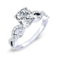 Camellia Cushion Moissanite Bridal Set whitegold