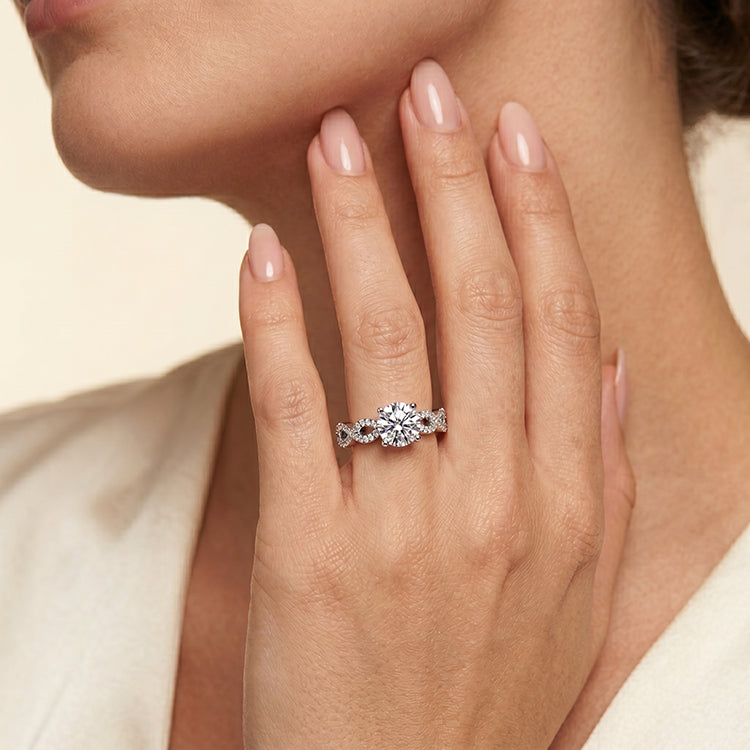 Camellia - GIA Natural Round Diamond Engagement Ring