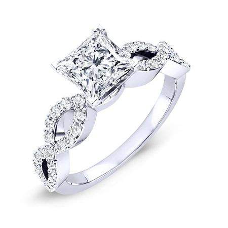 4.00 ct - Camellia - Princess Lab Diamond Engagement Ring (IGI Certified)