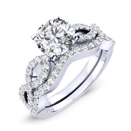 Camellia Round Diamond Bridal Set (Lab Grown Igi Cert) whitegold