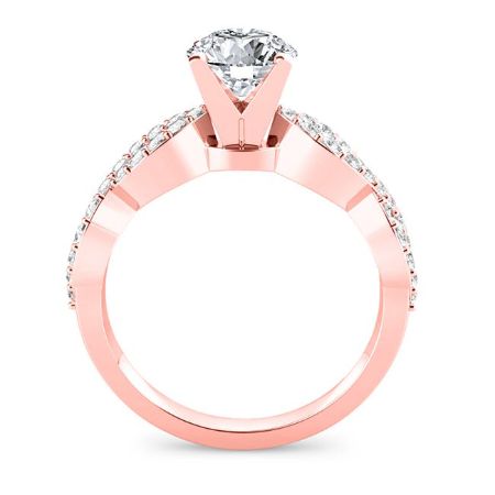 Camellia Round Moissanite Bridal Set rosegold