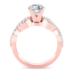 Camellia Round Moissanite Bridal Set rosegold