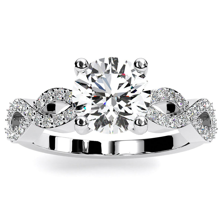 1.00 ct - Camellia - Round Moissanite Engagement Ring