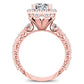 Canna Cushion Diamond Engagement Ring (Lab Grown Igi Cert) rosegold