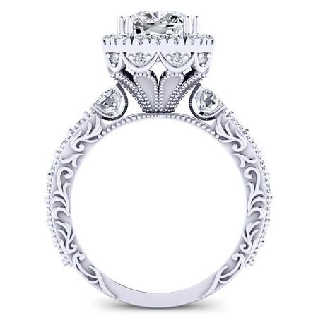 Canna Cushion Moissanite Bridal Set whitegold