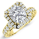 Canna Cushion Moissanite Engagement Ring yellowgold