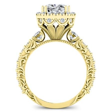 Canna Diamond Matching Band Only (engagement Ring Not Included) For Ring With Cushion Center yellowgold