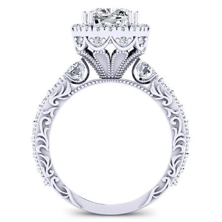 Canna Diamond Matching Band Only (engagement Ring Not Included) For Ring With Cushion Center whitegold