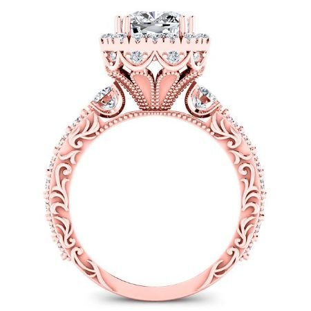 Canna Diamond Matching Band Only (engagement Ring Not Included) For Ring With Cushion Center rosegold