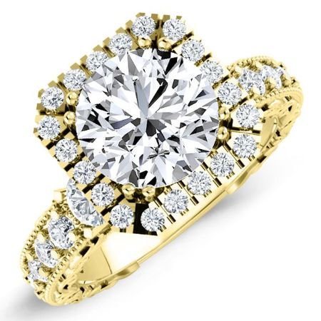 Canna Diamond Matching Band Only (engagement Ring Not Included) For Ring With Round Center yellowgold