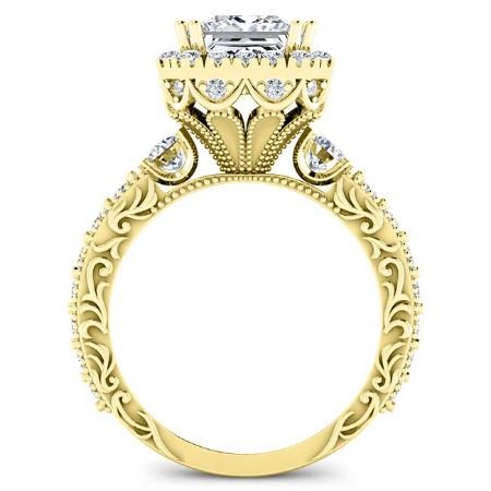 Canna Princess Moissanite Engagement Ring yellowgold