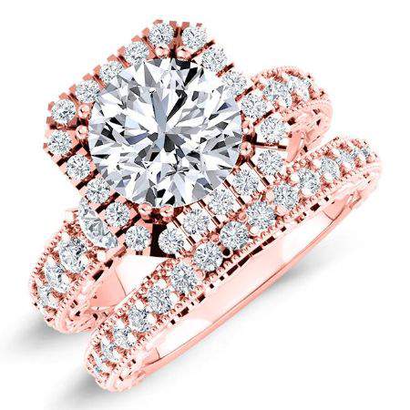 Canna Round Diamond Bridal Set (Lab Grown Igi Cert) rosegold