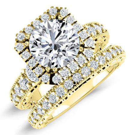 Canna Round Diamond Bridal Set (Lab Grown Igi Cert) yellowgold