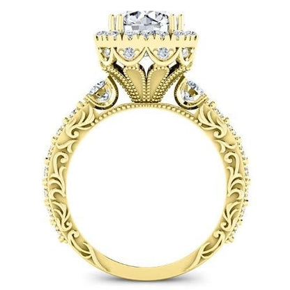 Canna Round Diamond Bridal Set (Lab Grown Igi Cert) yellowgold