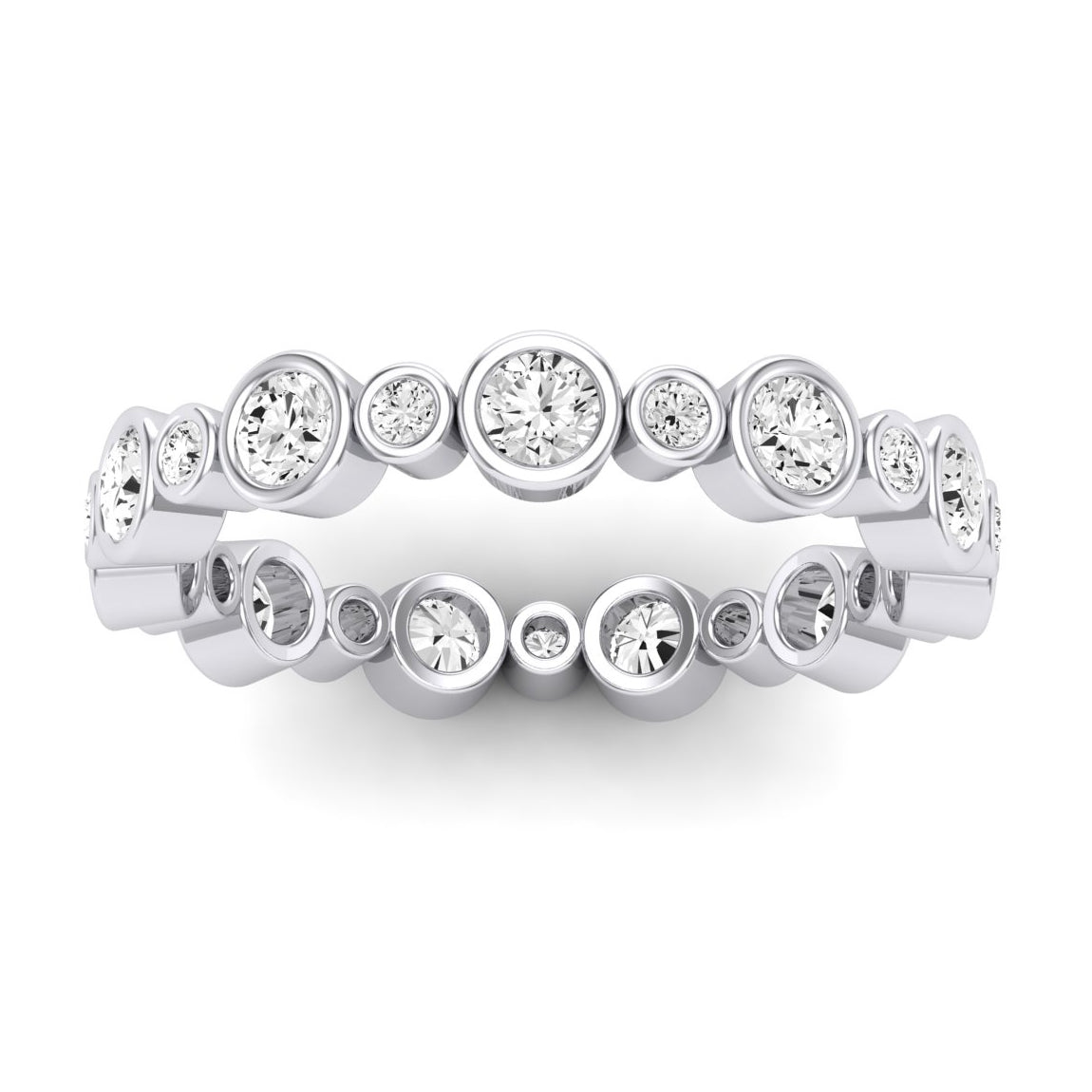 Caradonna Round Cut Diamond Eternity Band (Clarity Enhanced) whitegold