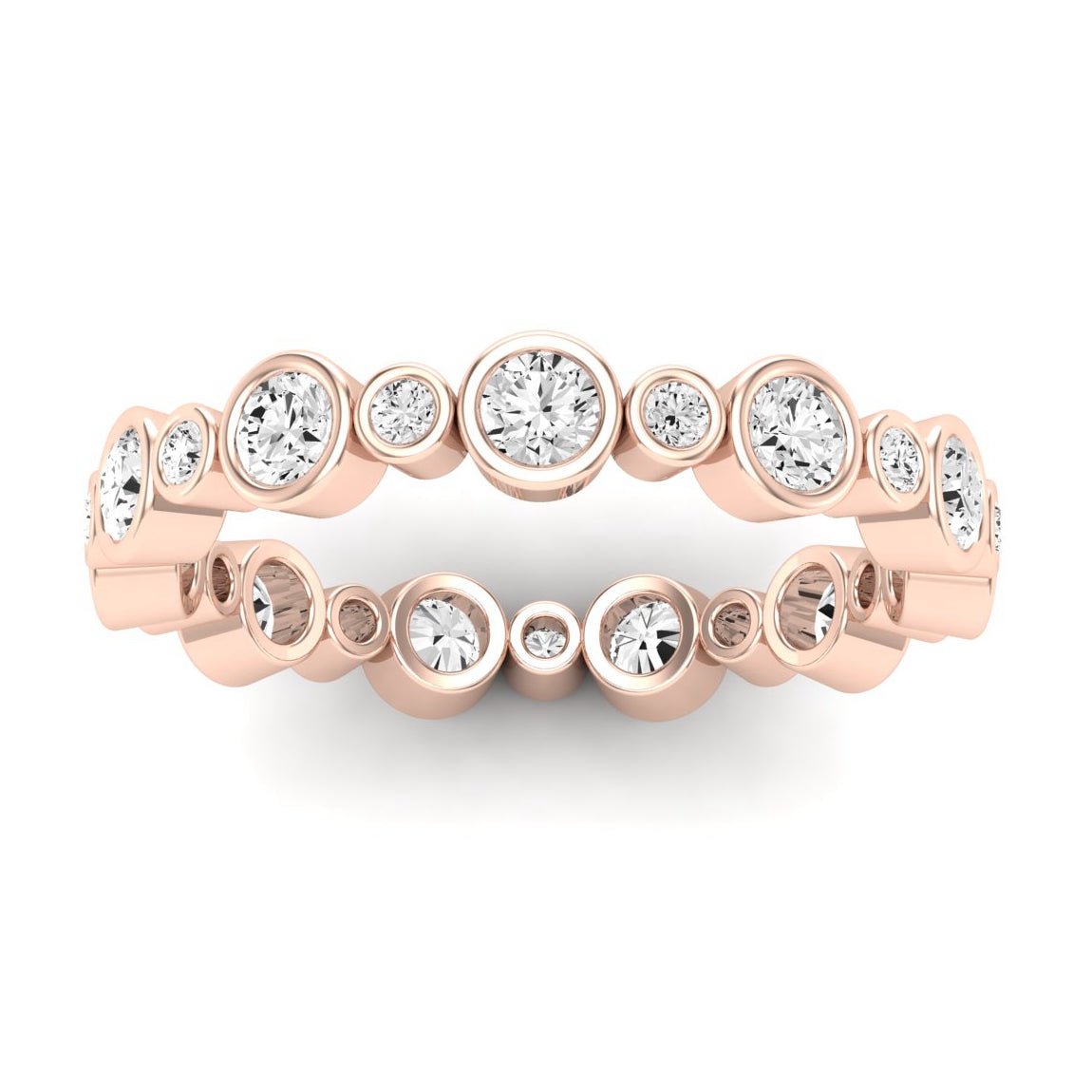 Caradonna Round Cut Diamond Eternity Band (Clarity Enhanced) rosegold