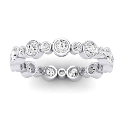 Caradonna Round Cut Moissanite Eternity Band whitegold