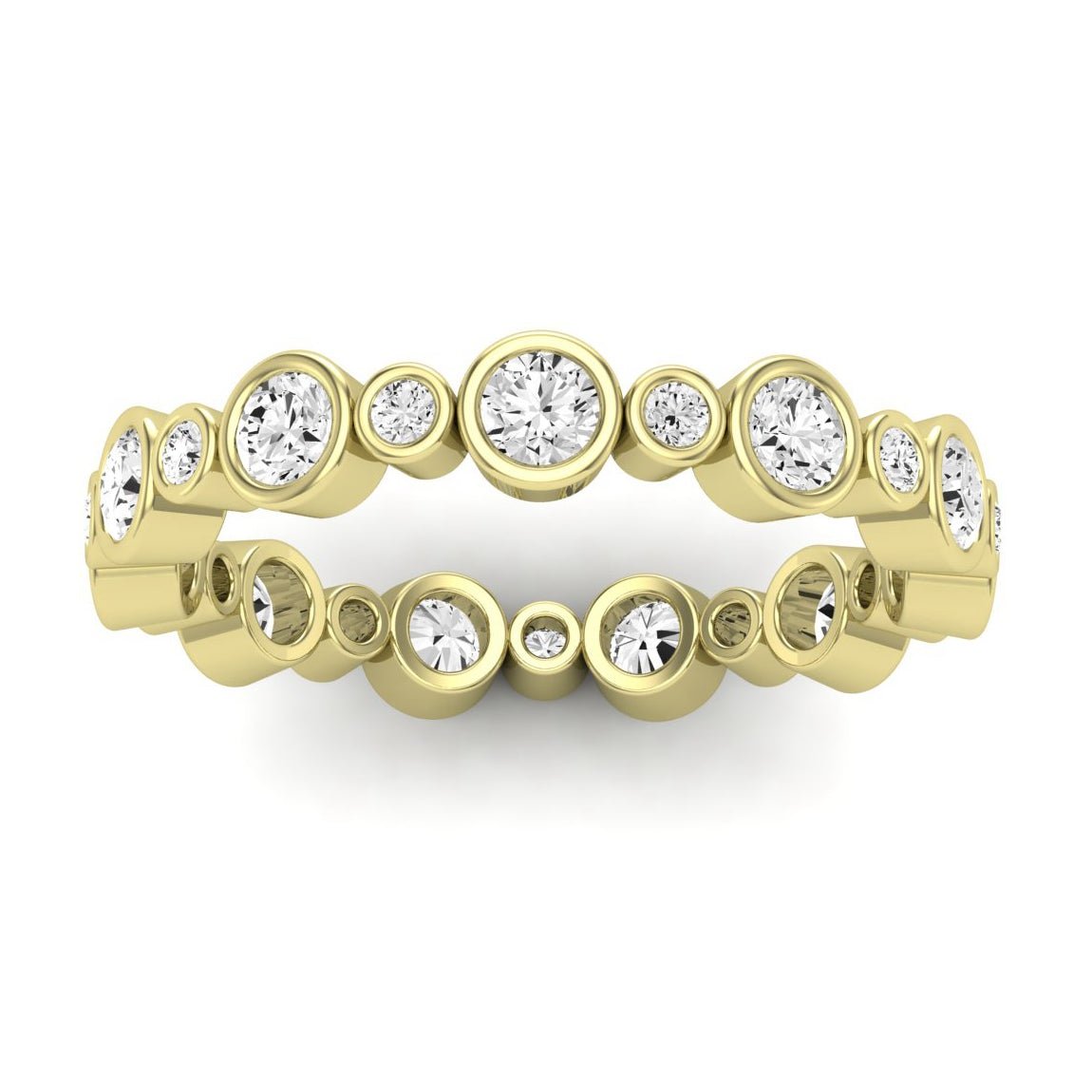 Caradonna Round Cut Moissanite Eternity Band yellowgold