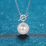 Carly Diamond & Pearl Necklace whitegold
