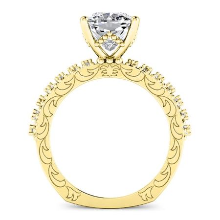 Carmel Cushion Moissanite Bridal Set yellowgold