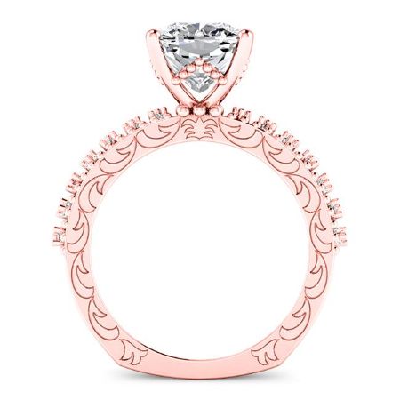 Carmel Cushion Moissanite Engagement Ring rosegold
