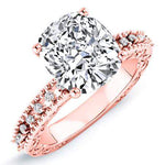 Carmel Cushion Moissanite Engagement Ring rosegold