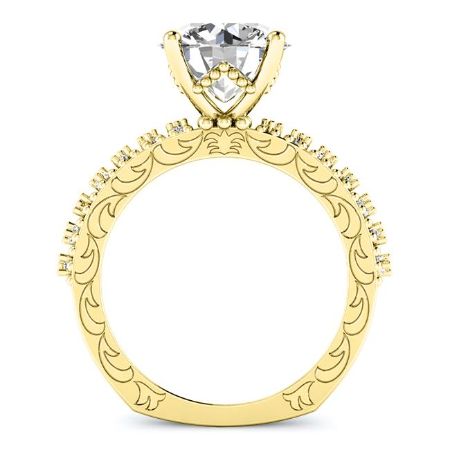 Carmel Diamond Matching Band Only (engagement Ring Not Included) For Ring With Round Center yellowgold