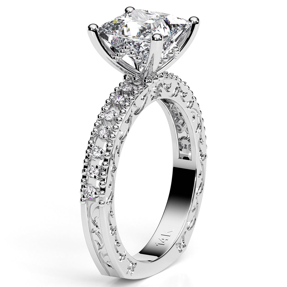 Carmel Princess Diamond Engagement Ring (Lab Grown Igi Cert) whitegold