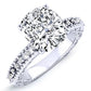 Carmel Diamond Matching Band Only (engagement Ring Not Included) For Ring With Cushion Center whitegold