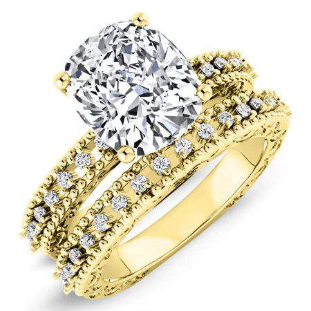 Carmel Diamond Matching Band Only (engagement Ring Not Included) For Ring With Cushion Center yellowgold