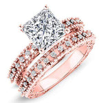 Carmel Diamond Matching Band Only (engagement Ring Not Included) For Ring With Princess Center rosegold