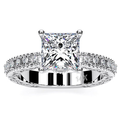 Carmel Princess Diamond Engagement Ring (Lab Grown Igi Cert) whitegold