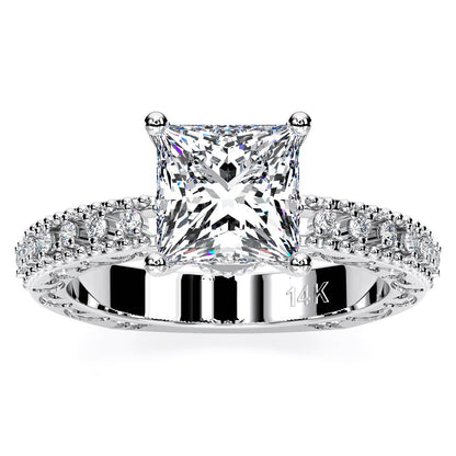 Carmel Princess Diamond Engagement Ring (Lab Grown Igi Cert) whitegold