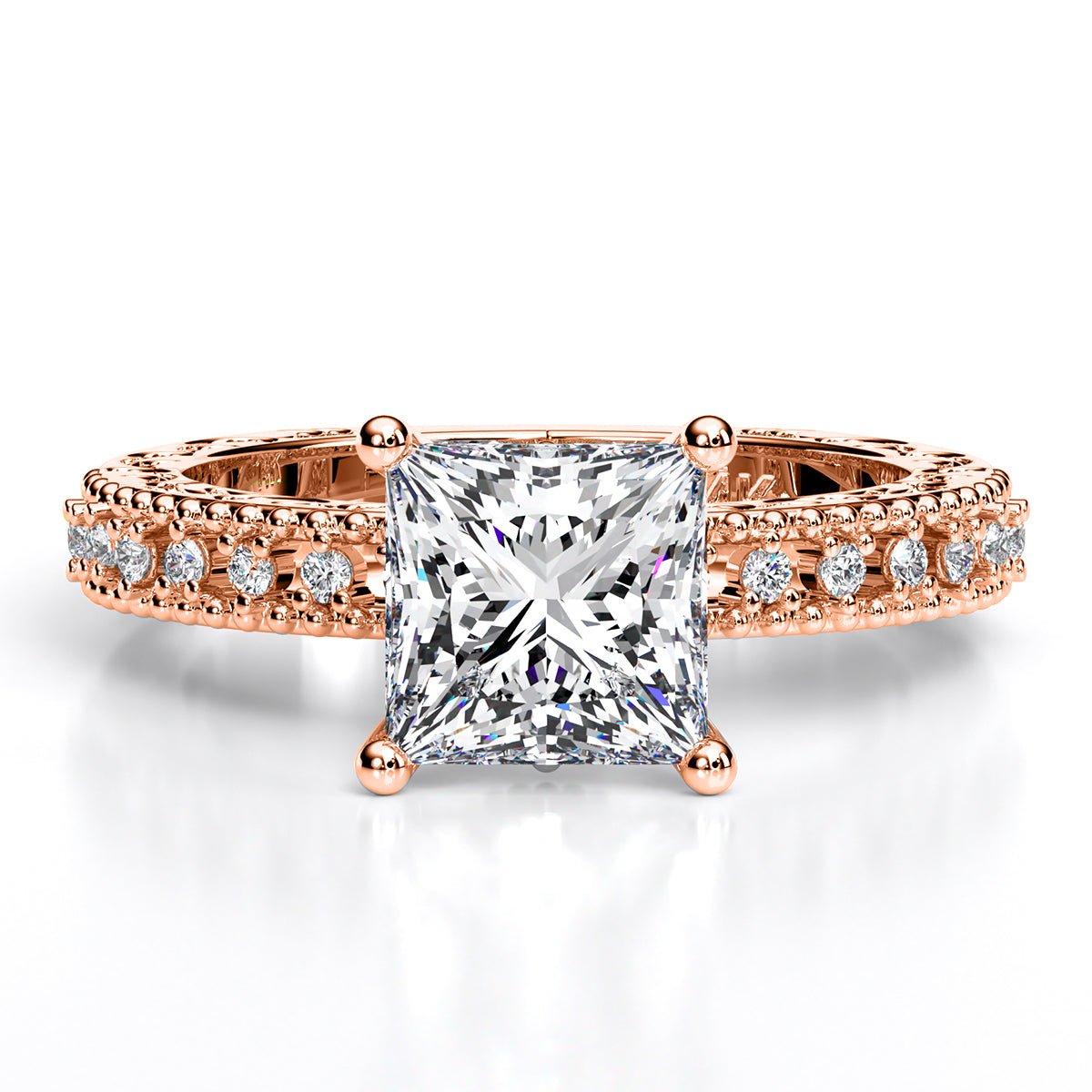 Carmel Princess Moissanite Engagement Ring rosegold