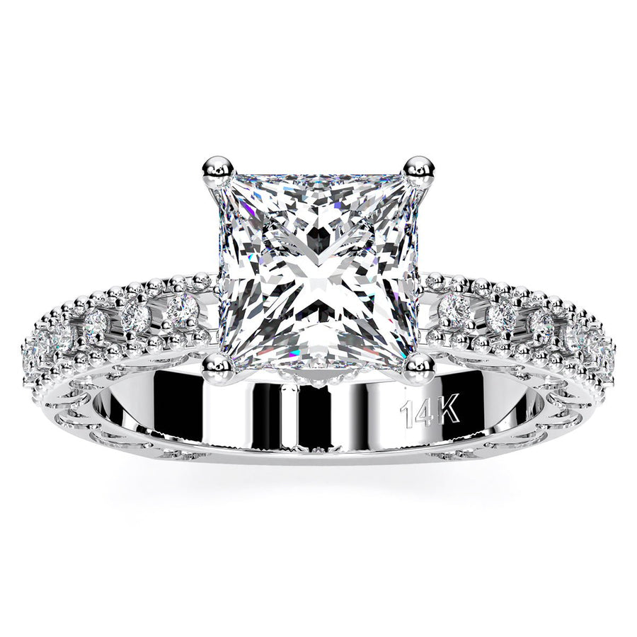 1.00 ct - Carmel - Princess Moissanite Engagement Ring
