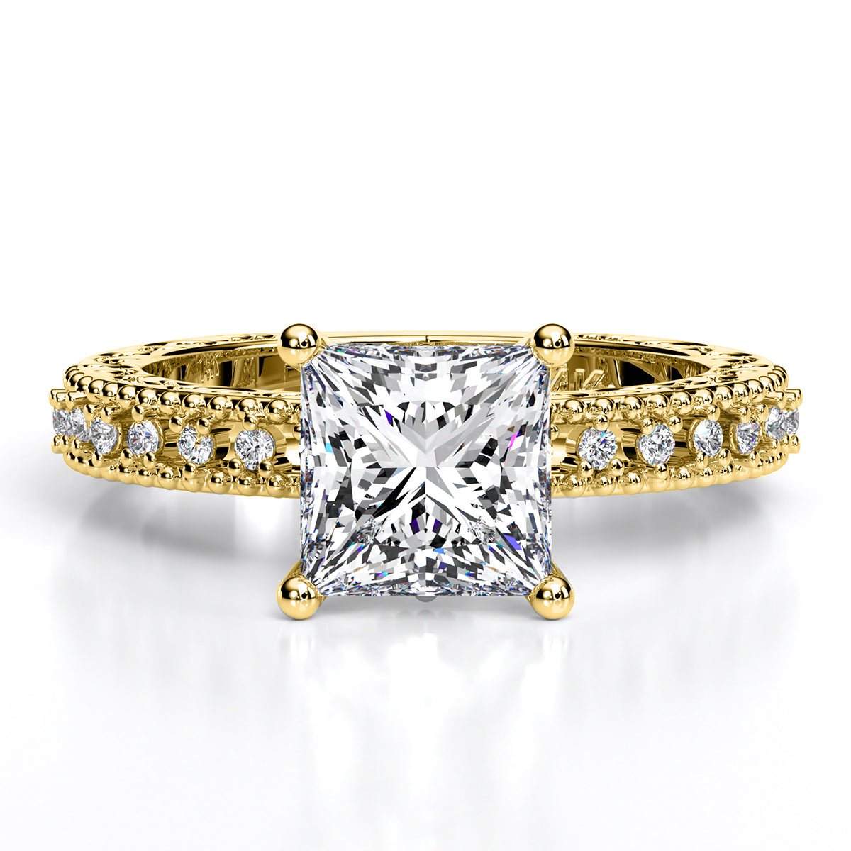 Carmel Princess Moissanite Engagement Ring yellowgold