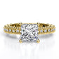 Carmel Princess Moissanite Engagement Ring yellowgold