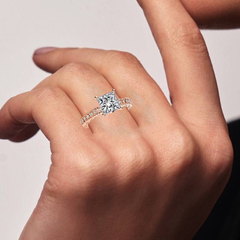 Carmel Princess Diamond Engagement Ring (Lab Grown Igi Cert) rosegold
