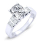 Carnation Cushion Moissanite Bridal Set whitegold