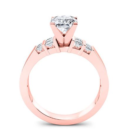 Carnation Cushion Moissanite Bridal Set rosegold