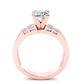 Carnation Cushion Moissanite Bridal Set rosegold