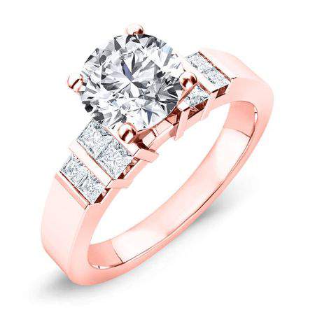 Carnation Round Diamond Engagement Ring (Lab Grown Igi Cert) rosegold