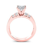 Carnation Princess Moissanite Engagement Ring rosegold