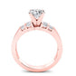 Carnation Round Moissanite Engagement Ring rosegold