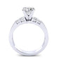 Carnation Round Moissanite Engagement Ring whitegold