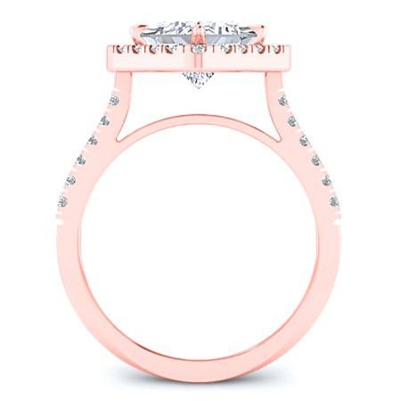 Cattleya Diamond Matching Band Only (engagement Ring Not Included) For Ring With Princess Center rosegold